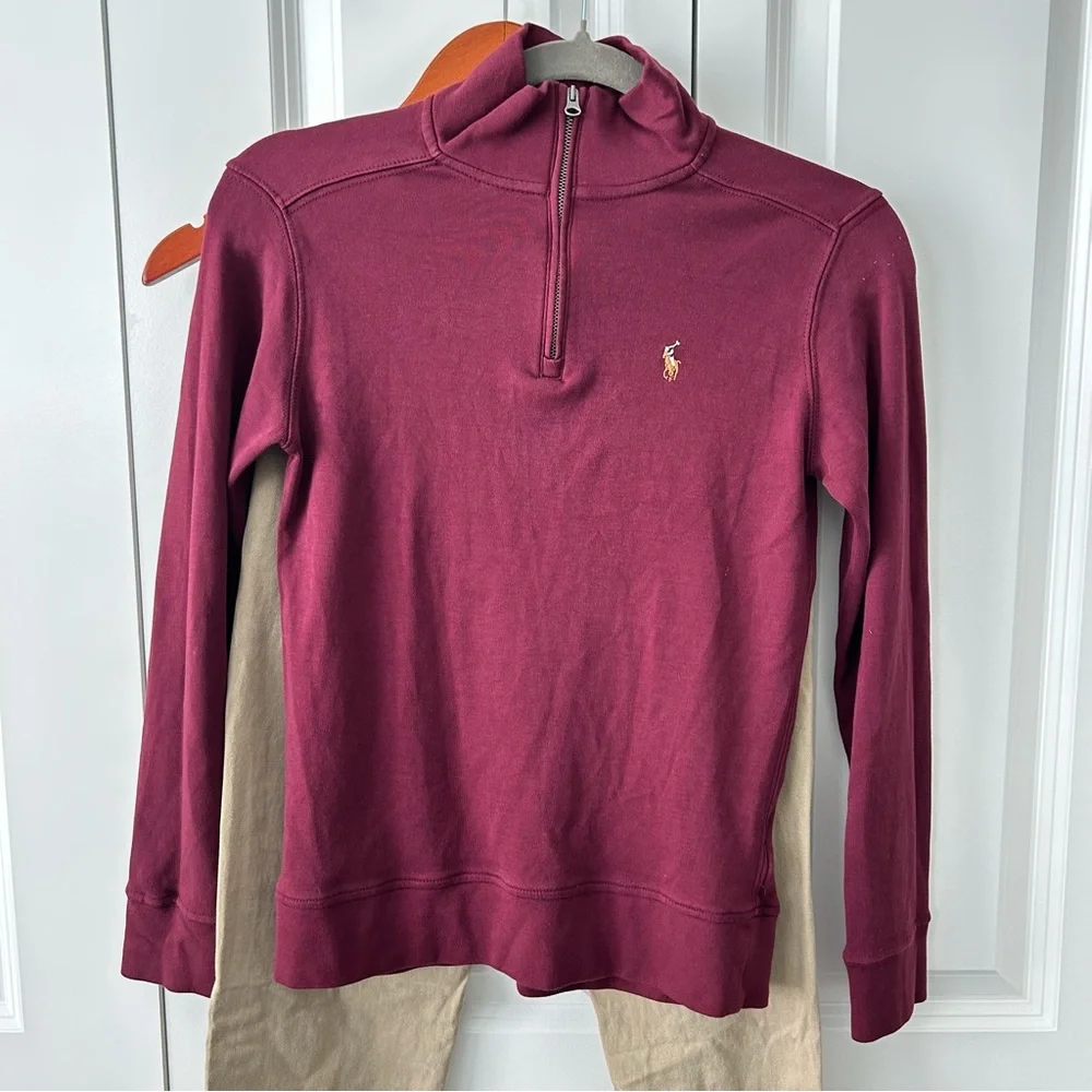 Polo Ralph Lauren Boys Bundle – 1/4 Zip‎ Pullover & Khaki Pants size 12